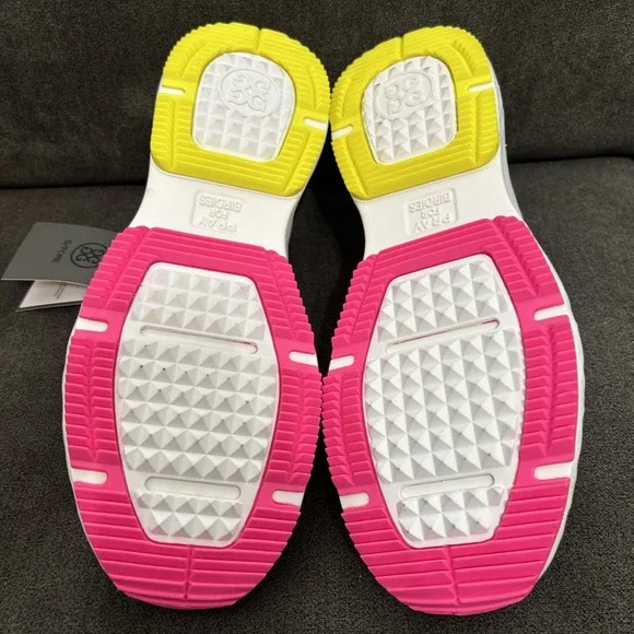 G/Fore MG4+ TPU Golf Shoe Mens 11 Snow White Yellow Pink Performance Comfort
